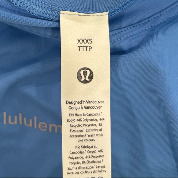NWT Lululemon Pace Crush Cross Back Graphic Tee In Pool Party Size XXXS (0) - Picture 7 of 7